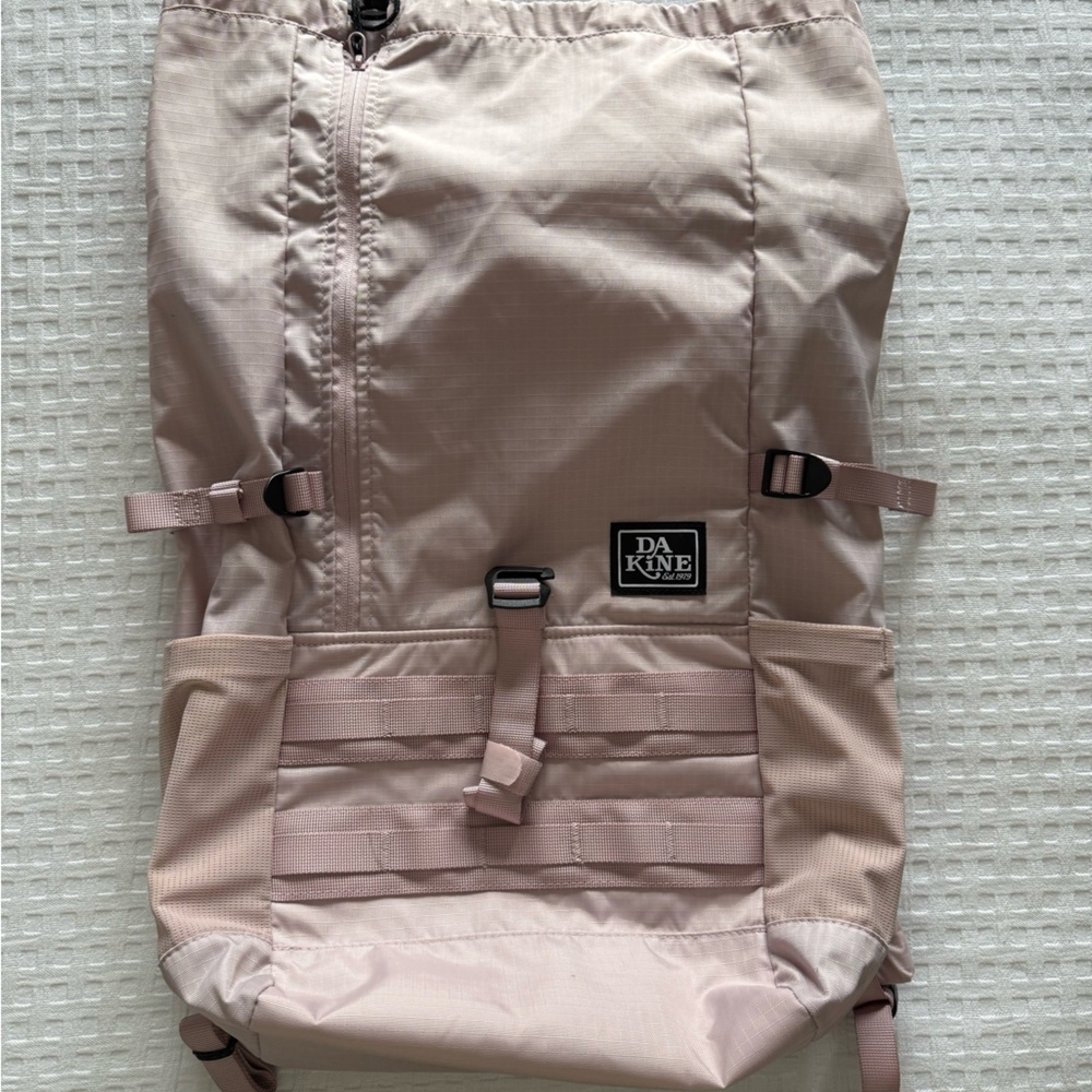 Dakine Light Pink Backpack with Logo; 17” laptop, utility storage